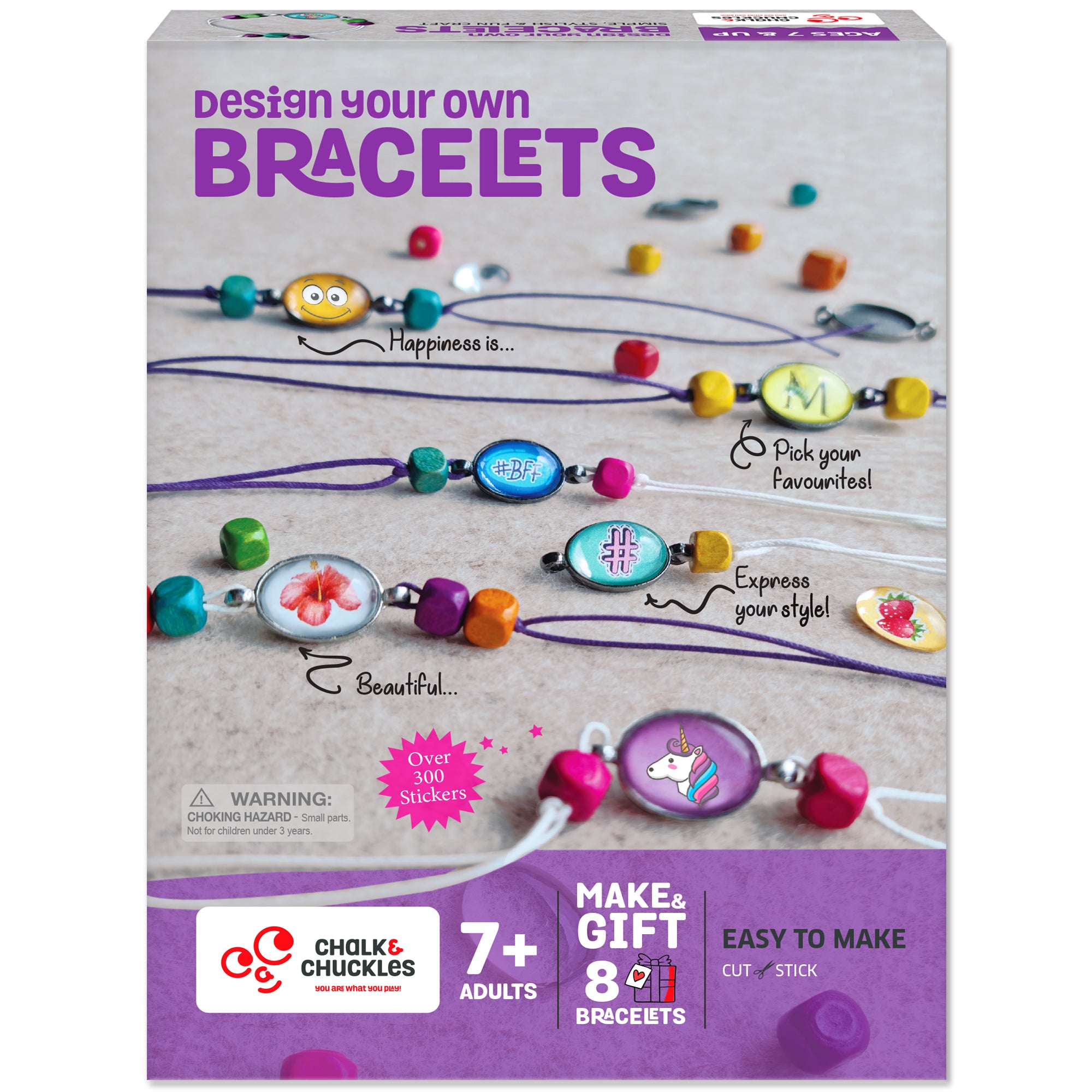 Chalk & Chuckles Design your own Bracelet - Bracelet Making Kit (Ages 7+)