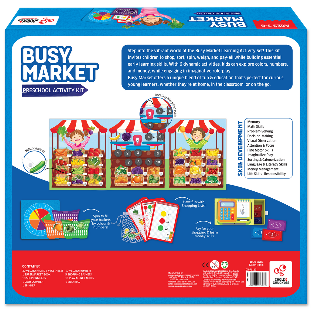 Chalk & Chuckles Busy Market - Learning Game (Ages 3 to 6) - Image 2
