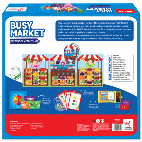 Chalk & Chuckles Busy Market - Learning Game (Ages 3 to 6) - Image 2