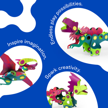 Clixo Dino Adventure Pack - 36 Piece Magnetic Building Set
