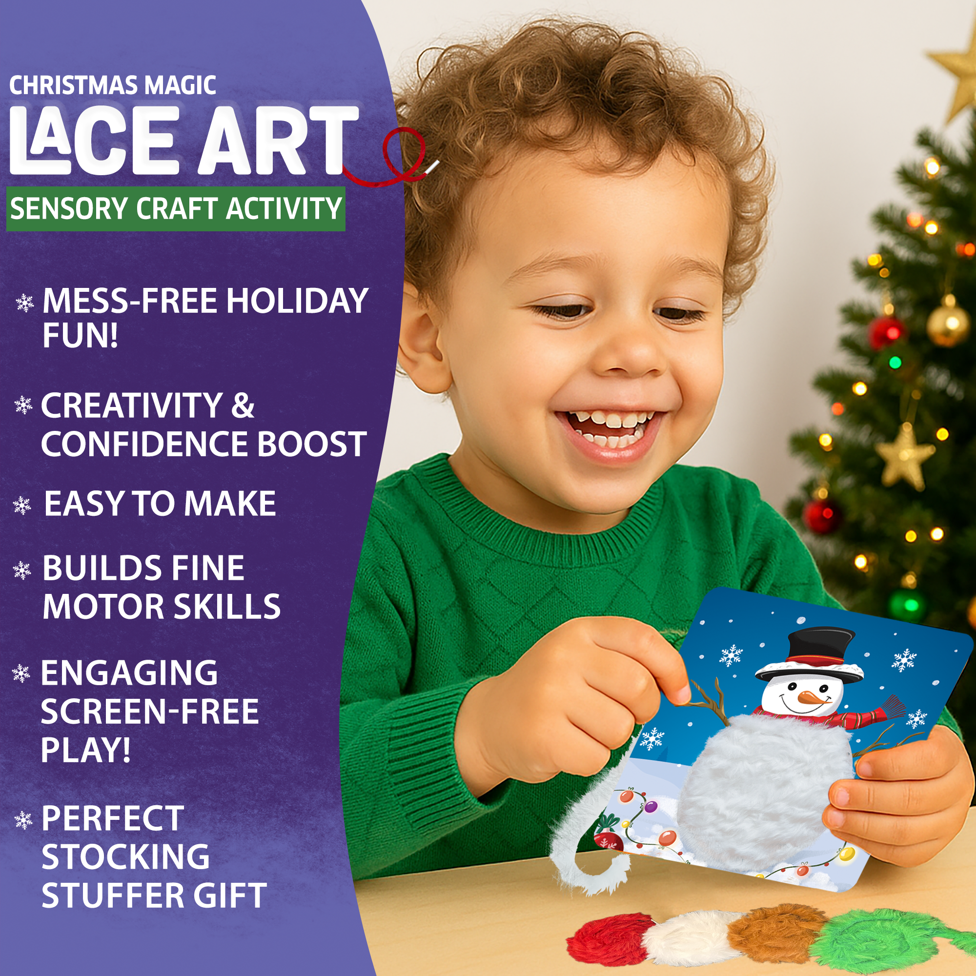 Chalk & Chuckles Lace Art-Christmas Magic (Ages 3 to 6) - Image 5