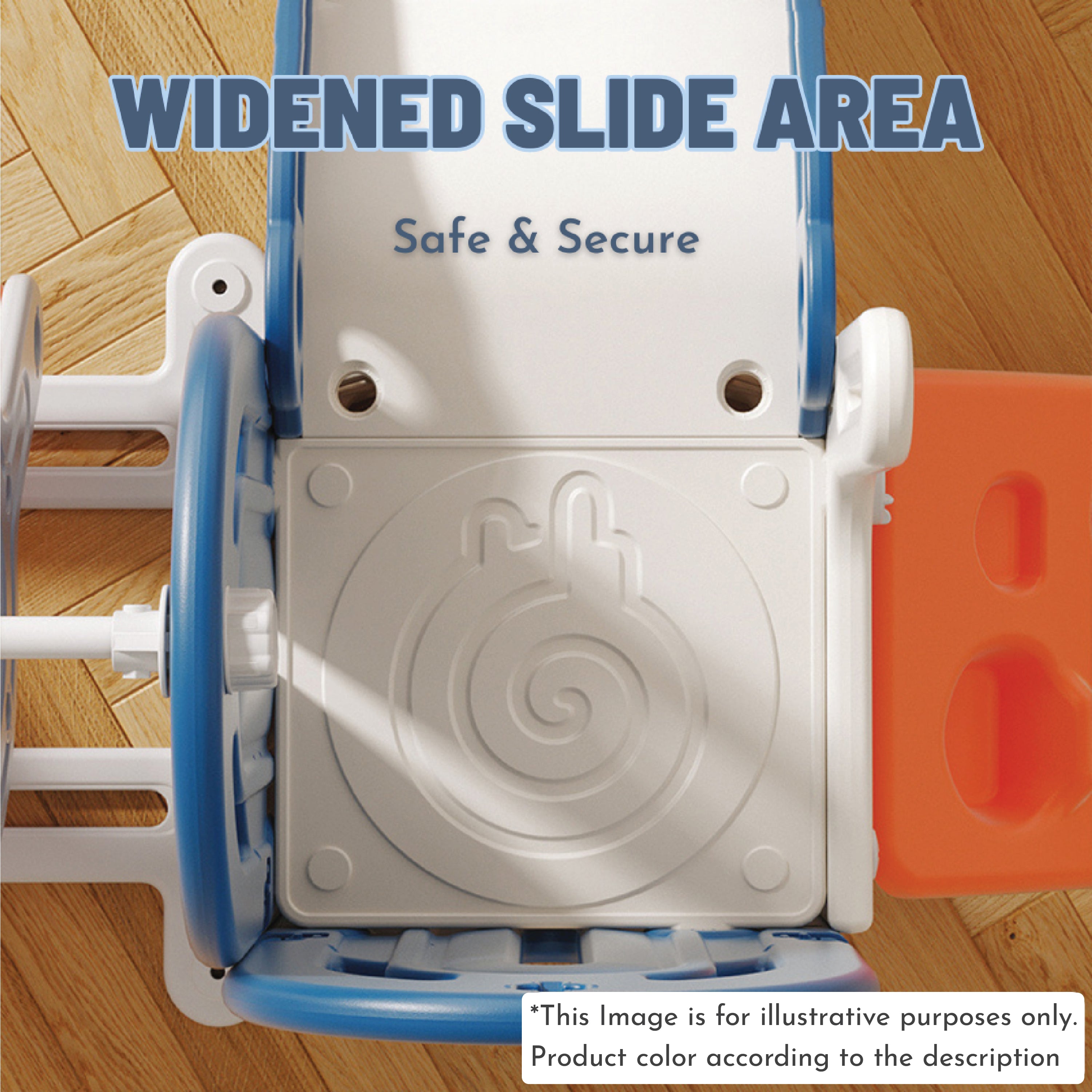 Slide & Swing Set w/ Climbing Wall & Basketball Hoop - Pink - Image 5