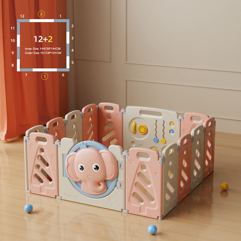 Kids Elephant Playpen 14pcs - Pink - Image 2