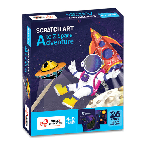 Chalk & Chuckles Scratch Art A to Z Space Adventure (Ages 4 to 9)