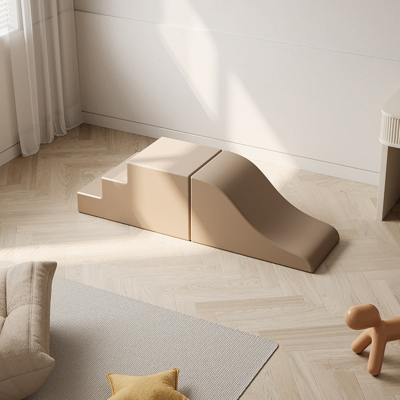 Indoor Soft Play Foam Slide and Steps - Brown - Image 2