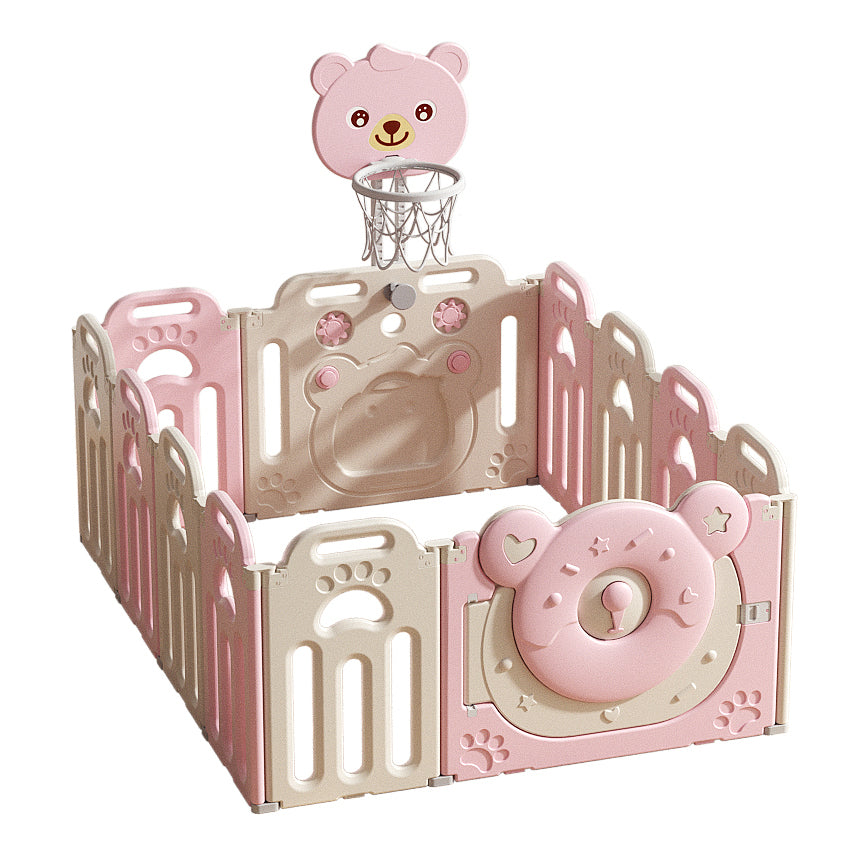 Kids Bear Playpen Pink - w/ Basketball Hoop - 12 pcs - Image 7
