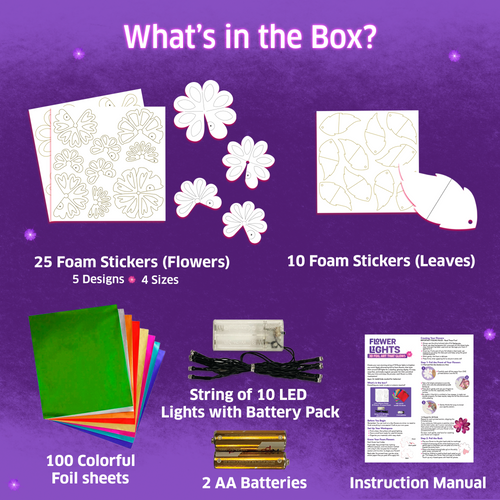 Chalk & Chuckles Flower Lights - Foil Art Craft Kit (Ages 8+) - Image 2