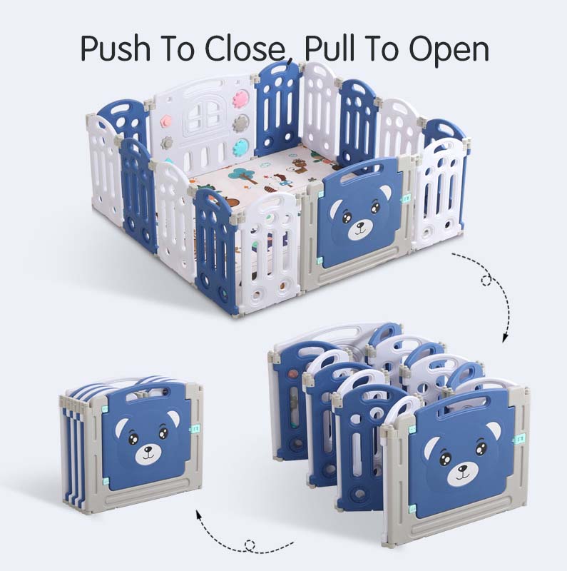 Lovely Baby - Kids Bear Playpen 14pcs - Blue - Image 6