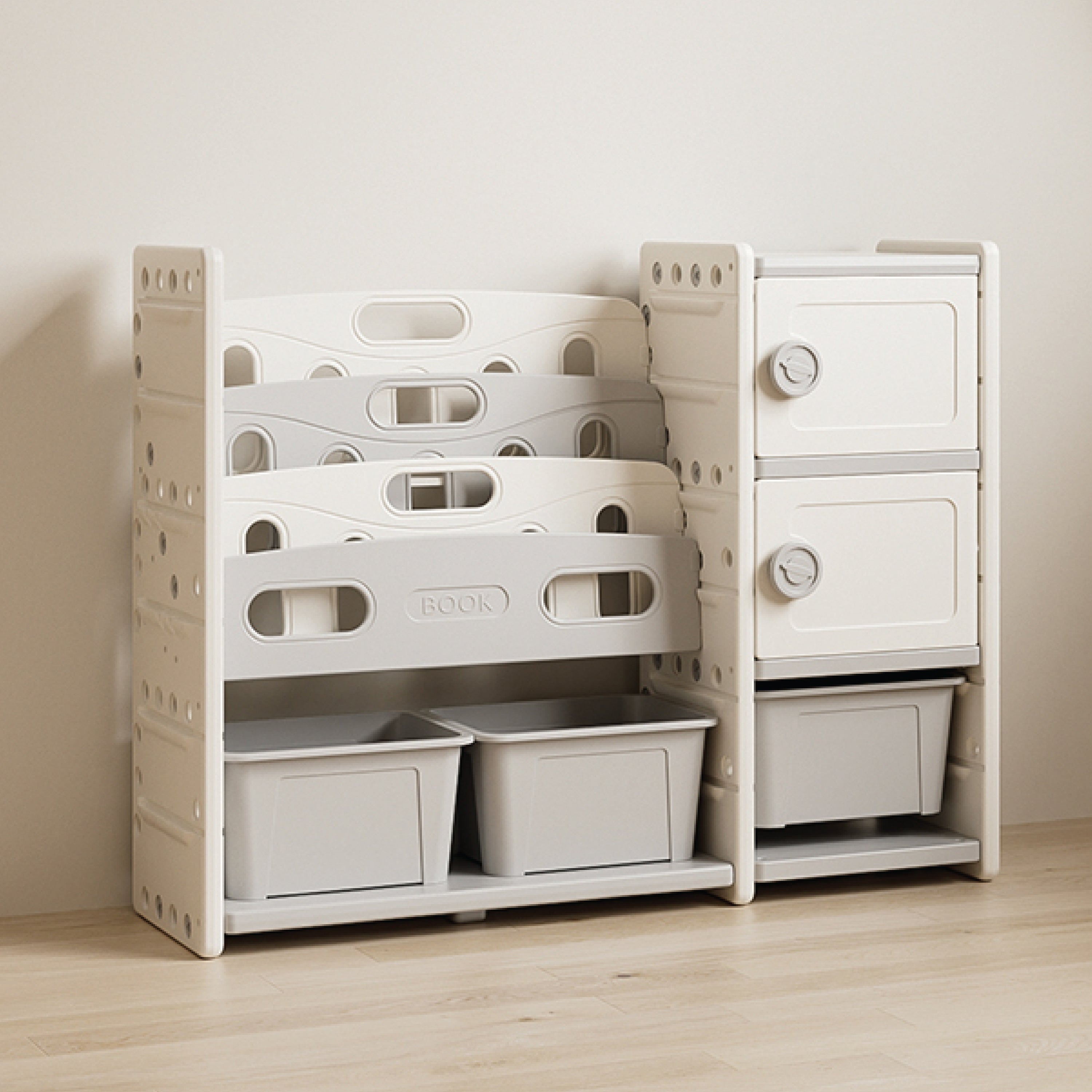 Lovely Baby Storage Rack W/ Book Shelf - Large