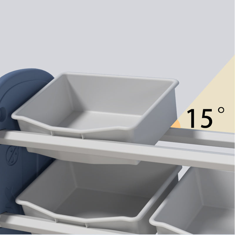 Storage Rack W/ Book Shelf - Blue - Image 2