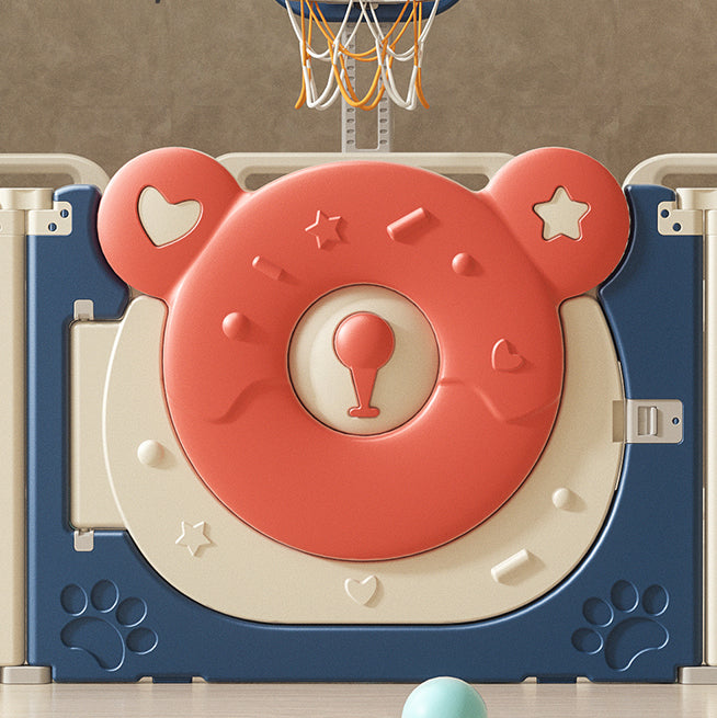 Kids Bear Playpen Blue - w/ Basketball Hoop - 14 pcs - Image 6