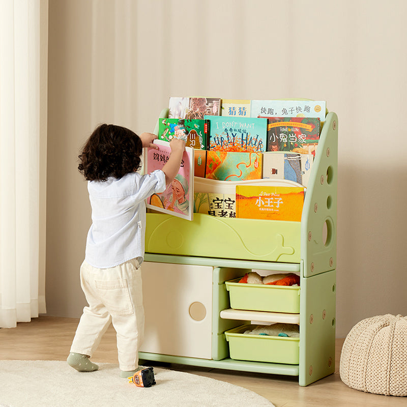 Books Storage Rack w/ Cabinet and Shelf- Green - Image 8