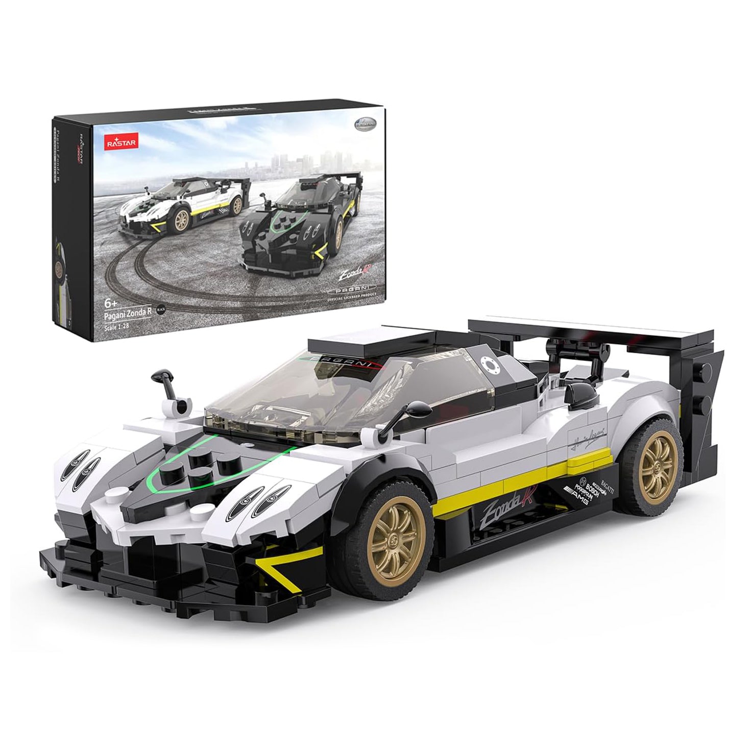 Pagani Zonda R Bricks Building Kit - White - 387pcs