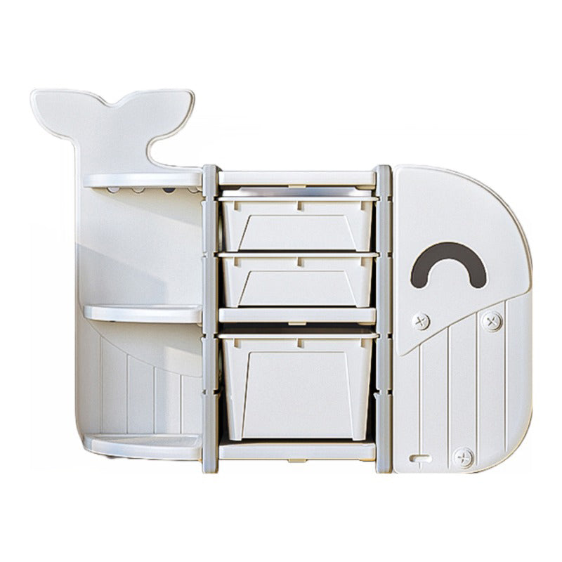 Lovely Baby Whale Storage Rack With 3 Boxes - White