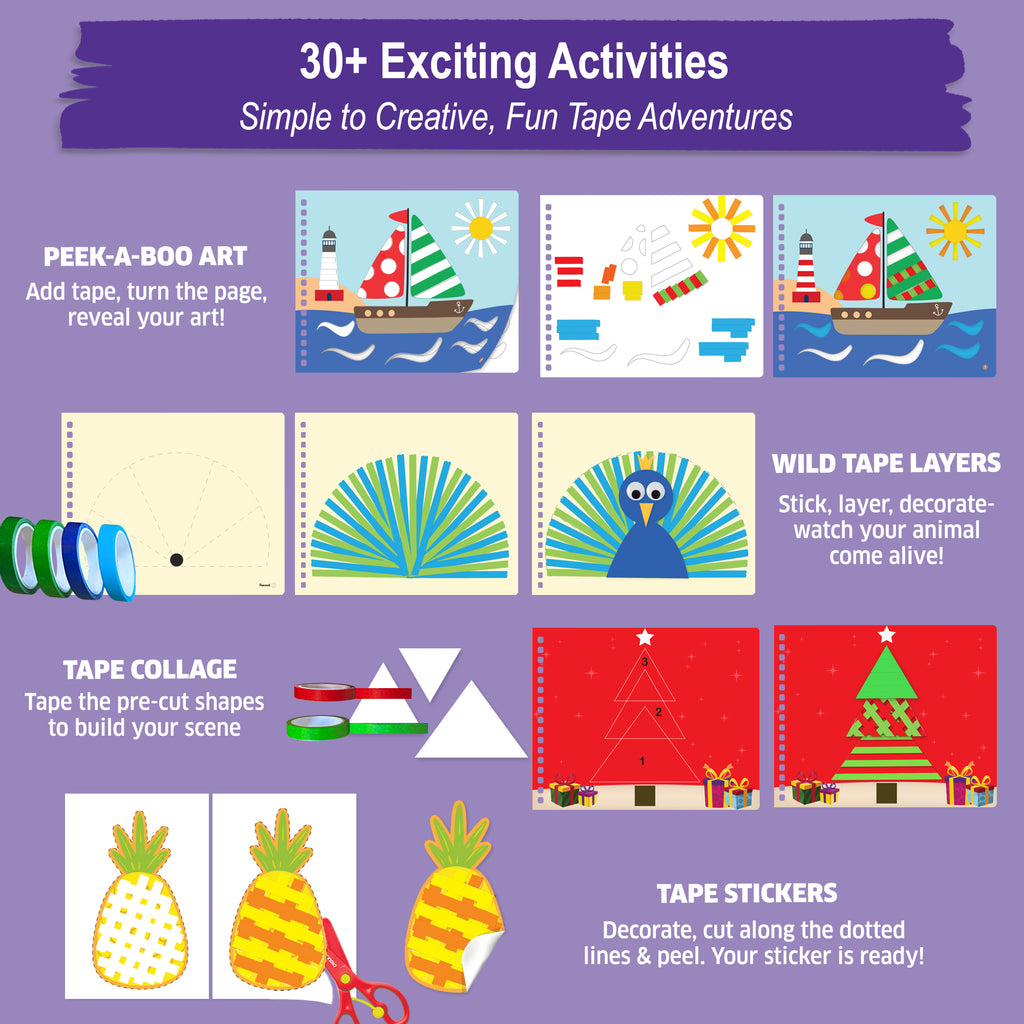 Chalk & Chuckles Tape Trails - Tape Art Craft Kit (Ages 3 to 7) - Image 7
