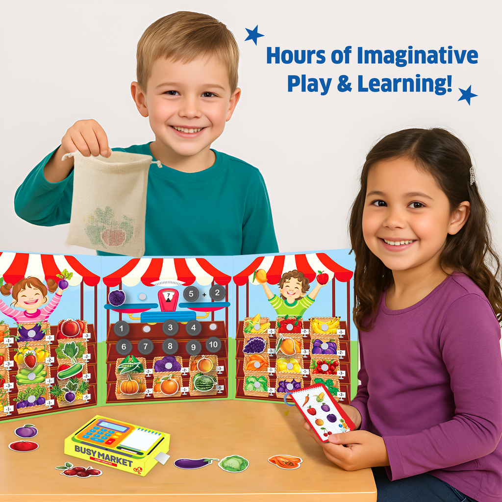 Chalk & Chuckles Busy Market - Learning Game (Ages 3 to 6) - Image 9