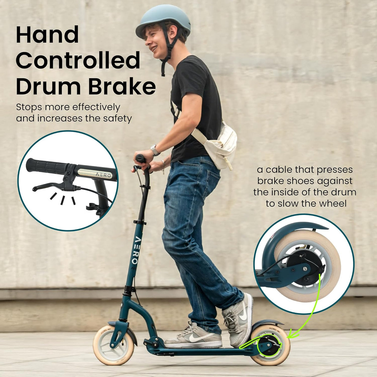 A8 Foldable Scooter - Emerald - Image 3