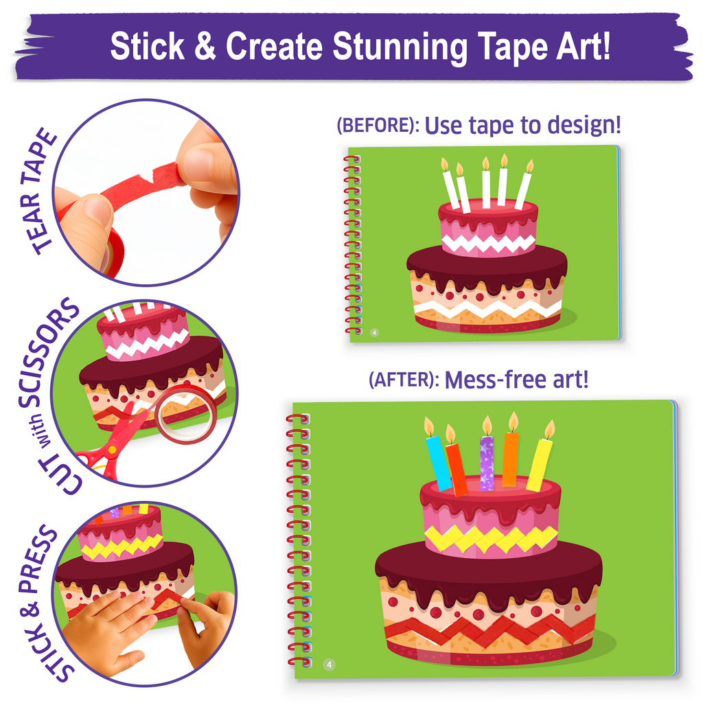 Chalk & Chuckles Tape Trails - Tape Art Craft Kit (Ages 3 to 7) - Image 4