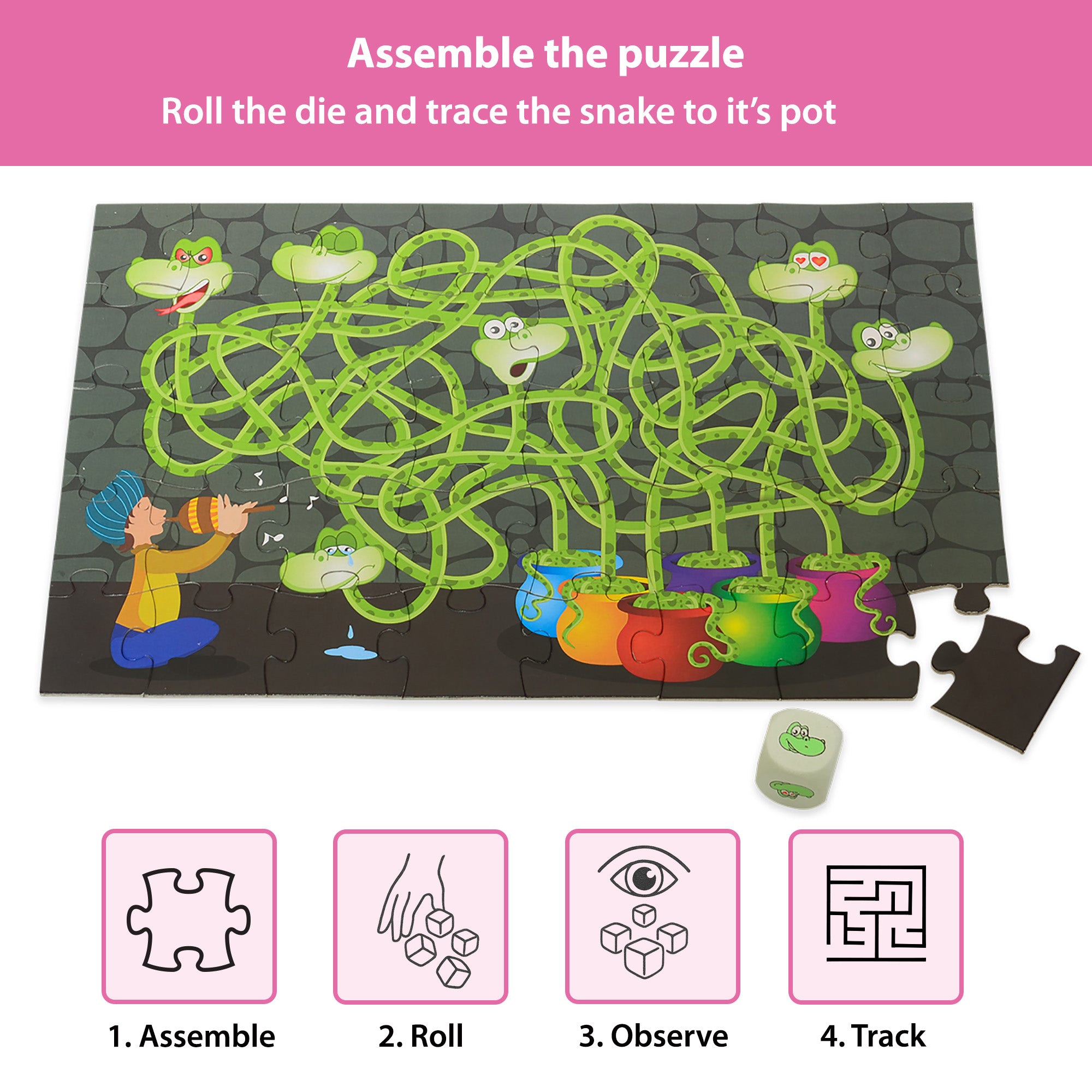 Chalk & Chuckles Moody Snakes - Jigsaw Puzzle (Ages 3 to 6) - Image 3