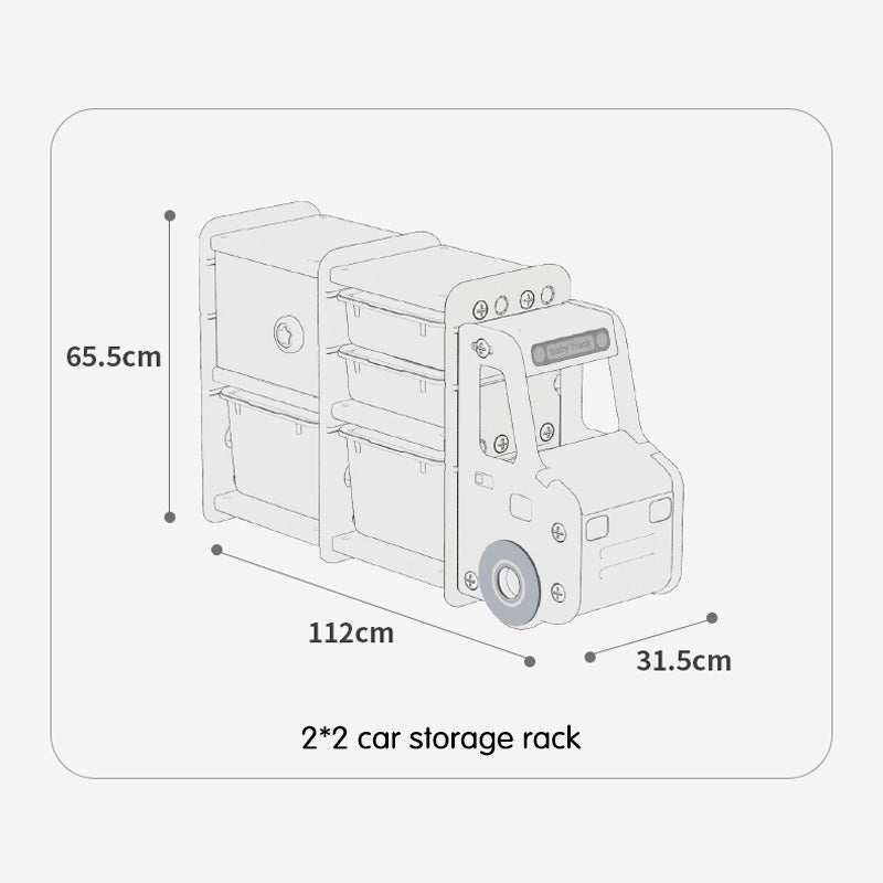 Lovely Baby Storage Rack Truck - White