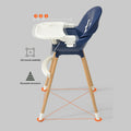 Lovely Baby 2-in-1 Convertible High Chair - Navy Blue
