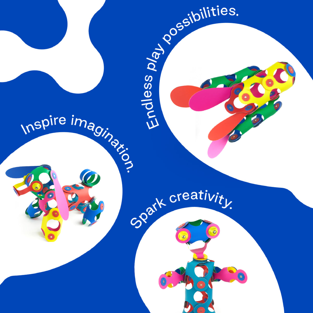 Clixo Rainbow Pack - 42 Piece Magnetic Building Set