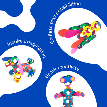 Clixo Rainbow Pack - 42 Piece Magnetic Building Set