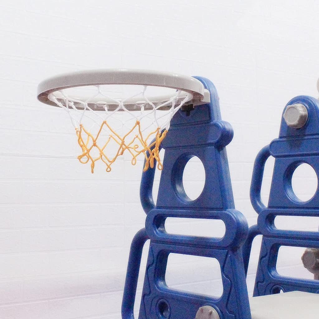 Slide & Swing Set W/ Basketball Hoop - Blue - Image 3