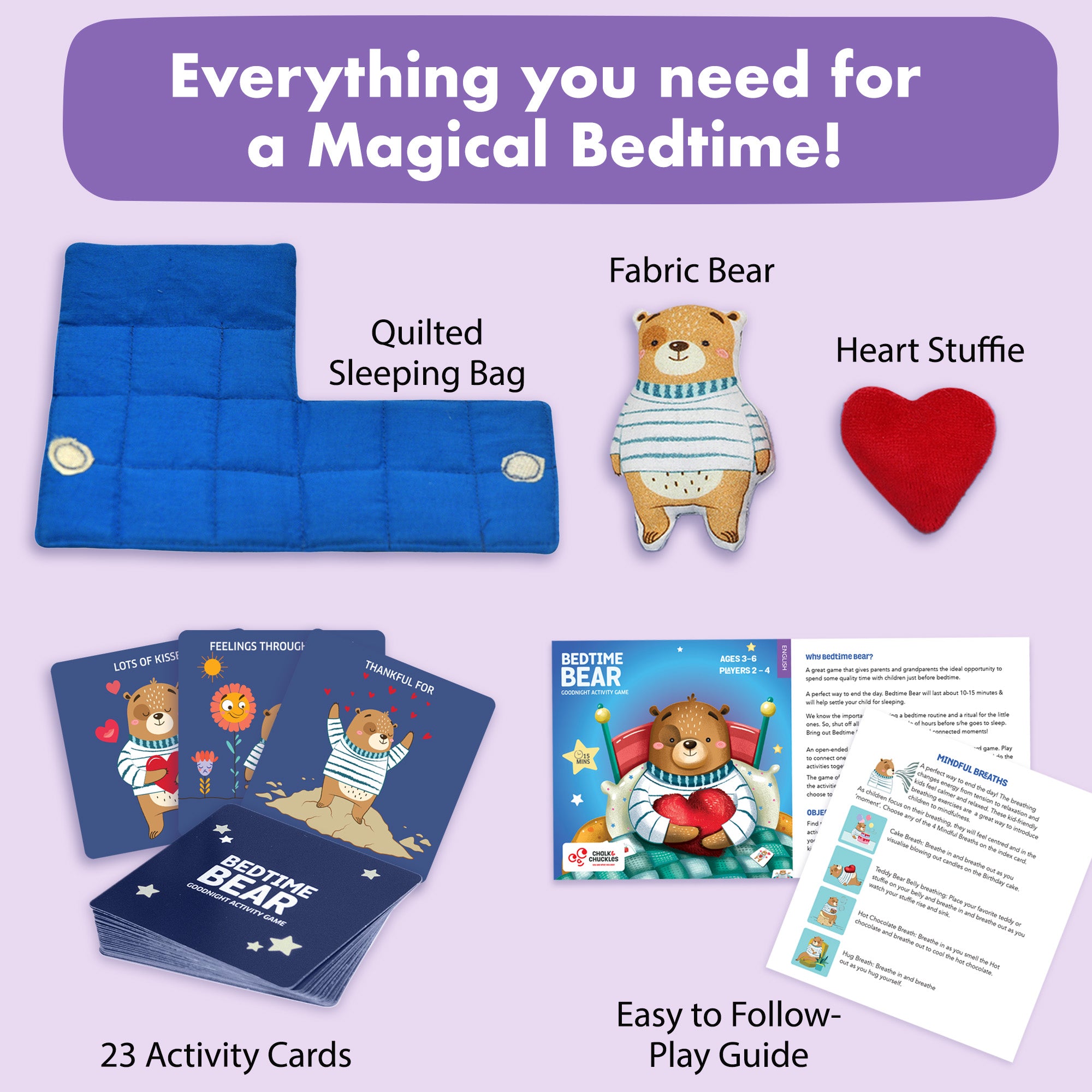 Chalk & Chuckles Bedtime Bear - Social-Emotional Learning Game (Ages 4 to 8)