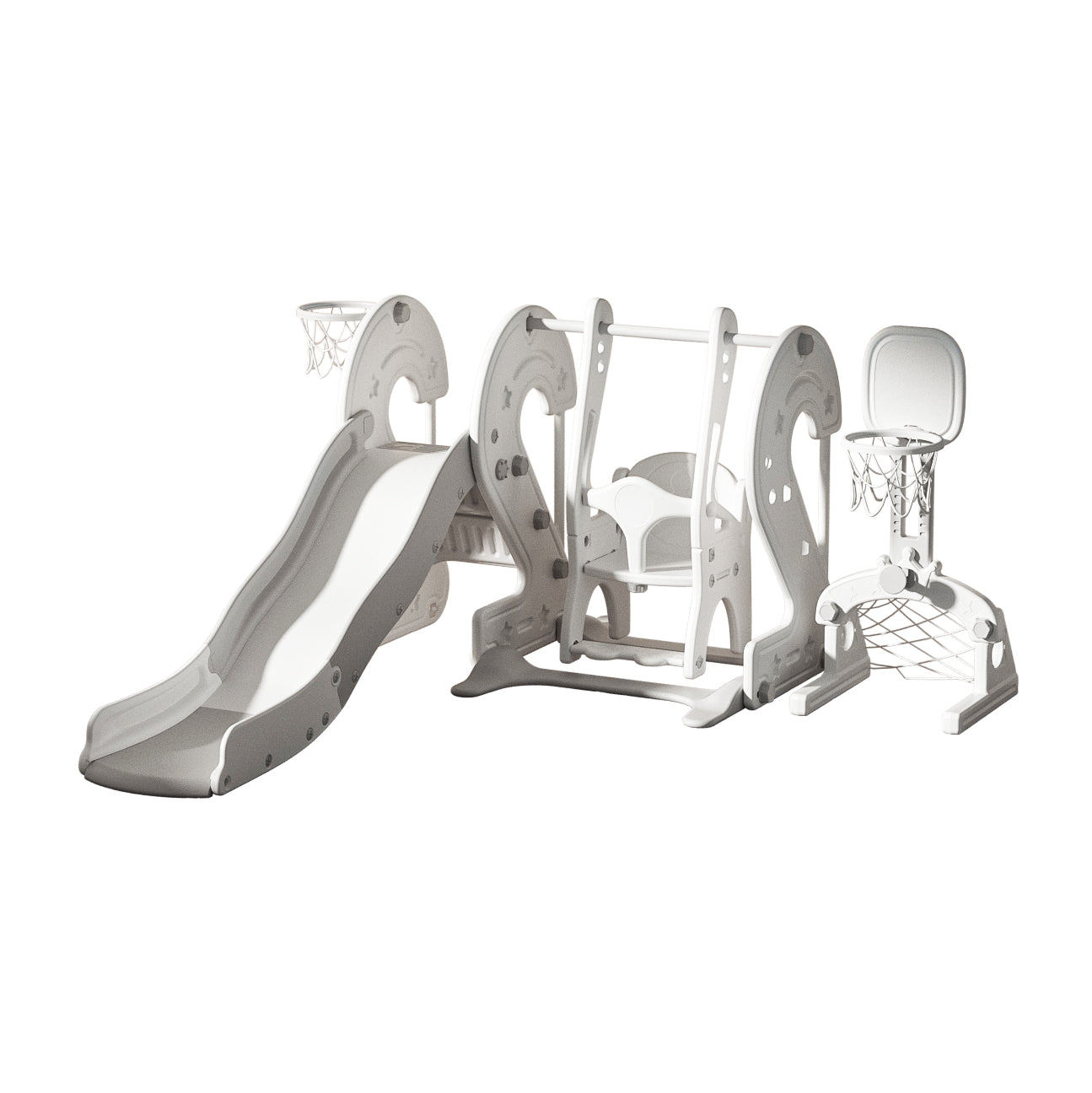 Slide & Swing Set w/ Hoop & Football Goal - Image 3