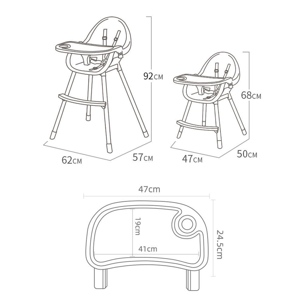 2-in-1 Convertible High Chair - Brown - Image 6