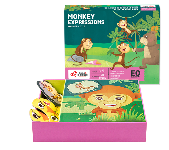 Chalk & Chuckles Monkey Expressions - Social-Emotional Learning Game (Ages 2+) - Image 3