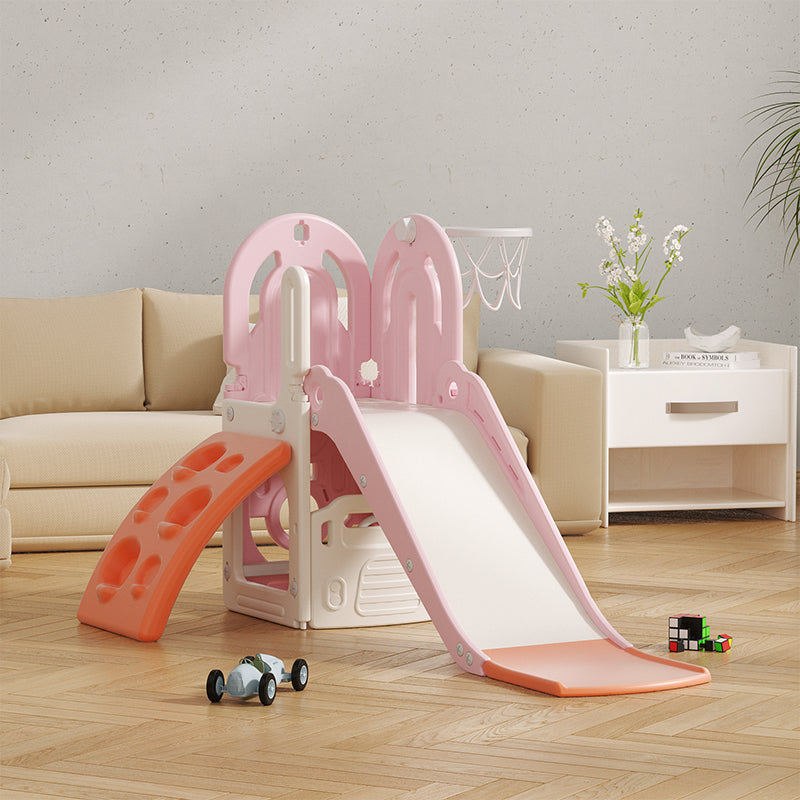 Slide w/ Climbing Wall and Basketball Hoop - Pink - Image 2