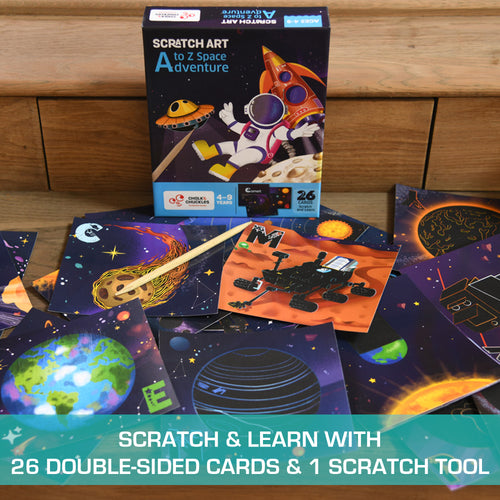 Chalk & Chuckles Scratch Art A to Z Space Adventure (Ages 4 to 9) - Image 2