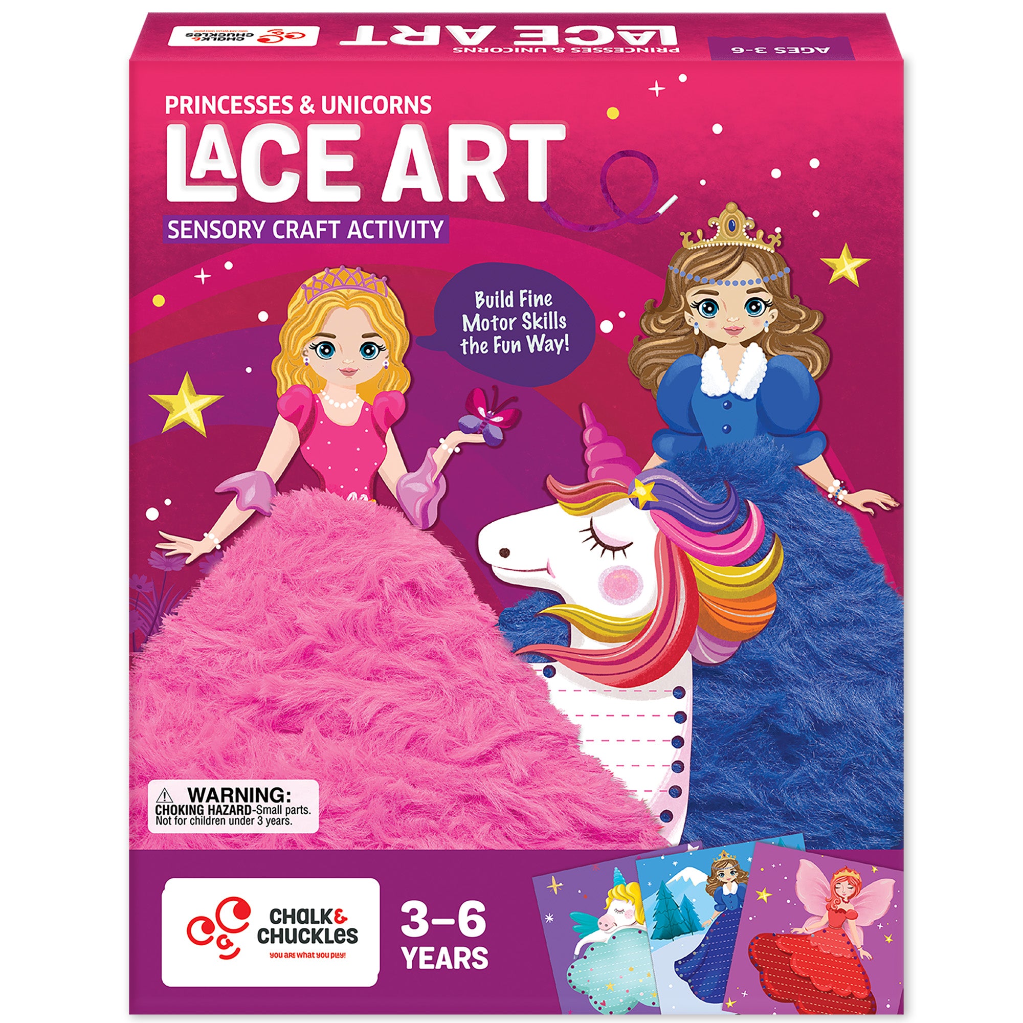 Chalk & Chuckles Lace Art-Princess & Unicorns (Ages 3 to 6)
