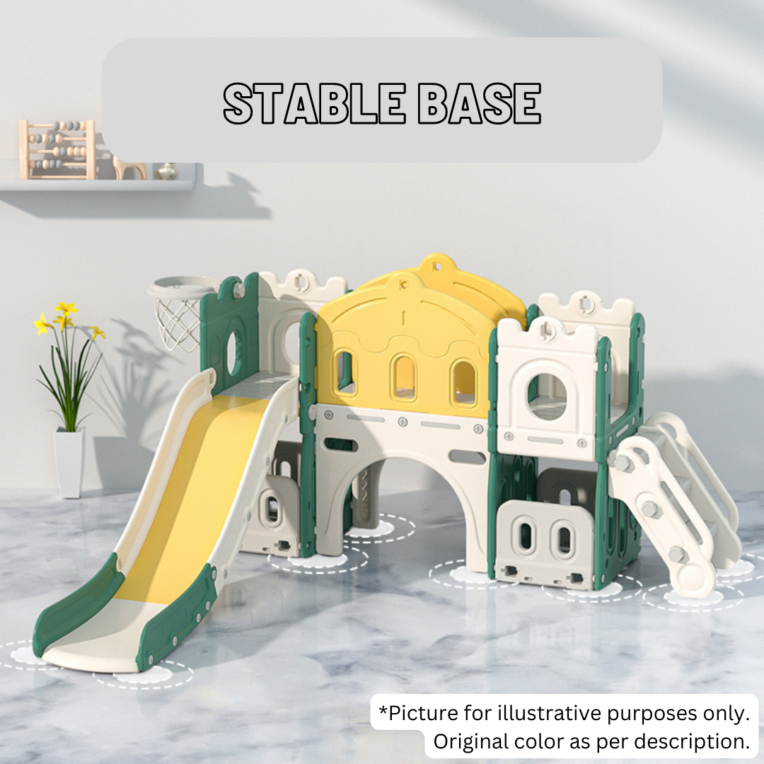 Twin Tower Playhouse with Slide and Basketball Hoop - Image 8
