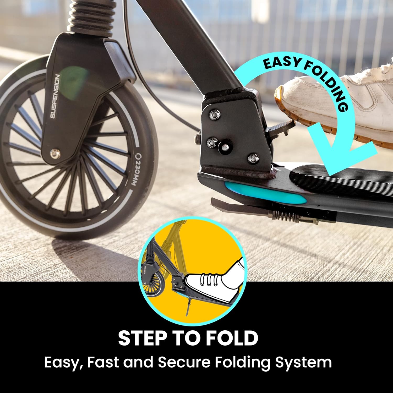 A230 Foldable Scooter - Black - Image 2