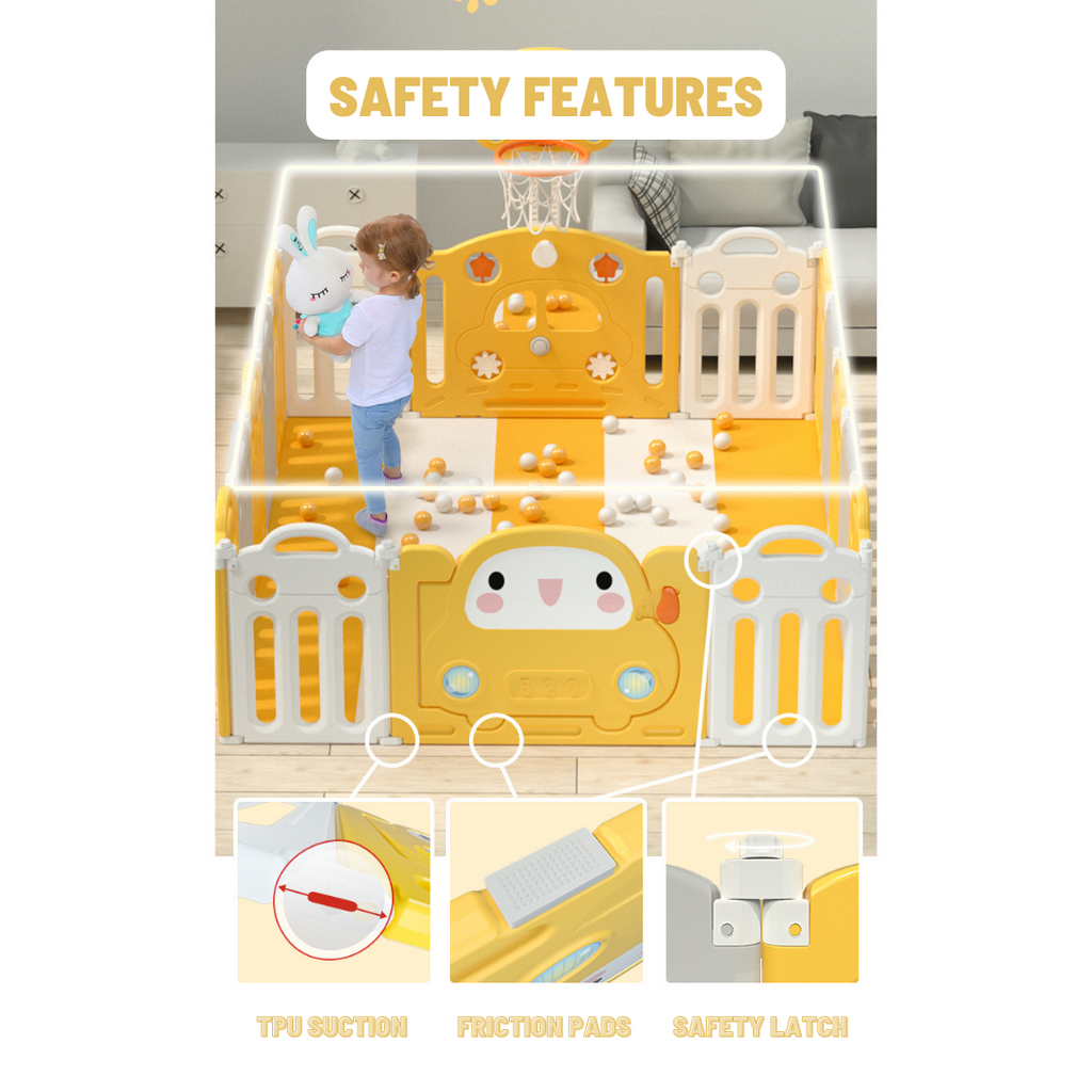 Lovely Baby - Kids Playpen - w/ Basketball Hoop - 20 pcs - Image 5