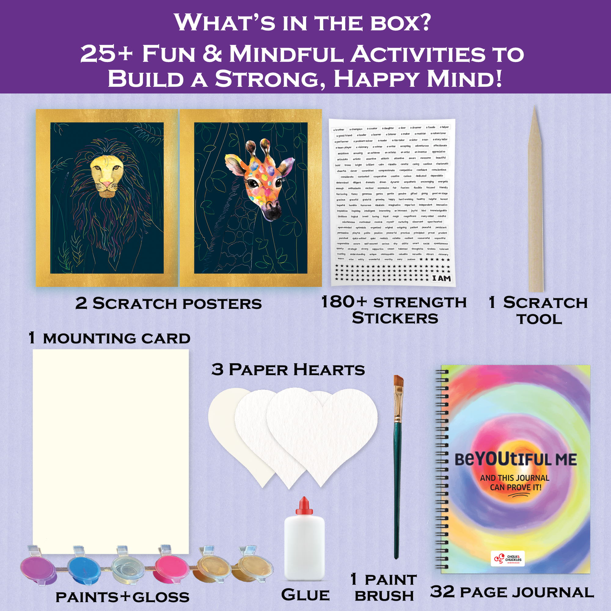 Chalk & Chuckles Beyoutiful Me - Scratch Art Kit (Ages 8+ to adult) - Image 6