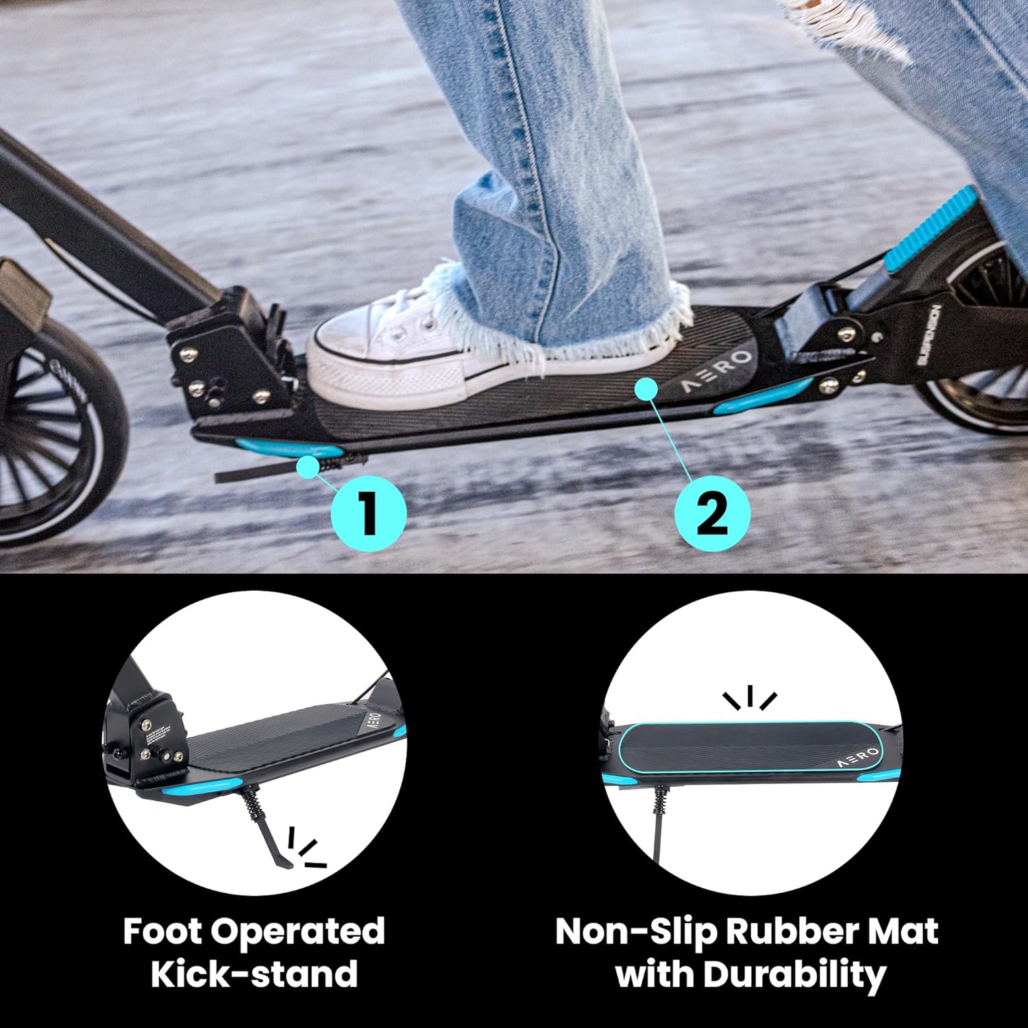A230 Foldable Scooter - Black - Image 6
