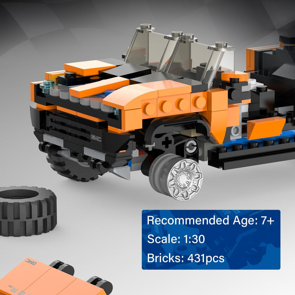 Rastar Bricks - Hummer EV Orange - 431 Pieces - Image 6