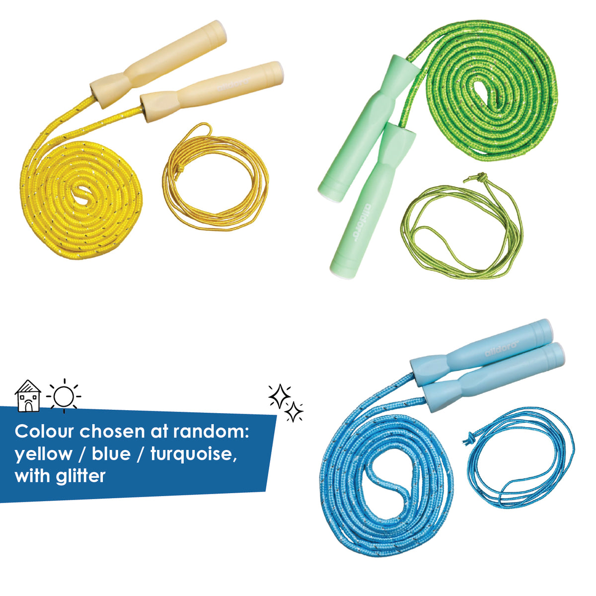 alldoro 2 in 1 Skipping Rope & Rubber Twist - Yellow - Image 19