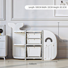 Lovely Baby - Whale Storage Rack With 3 Boxes - White - Image 2