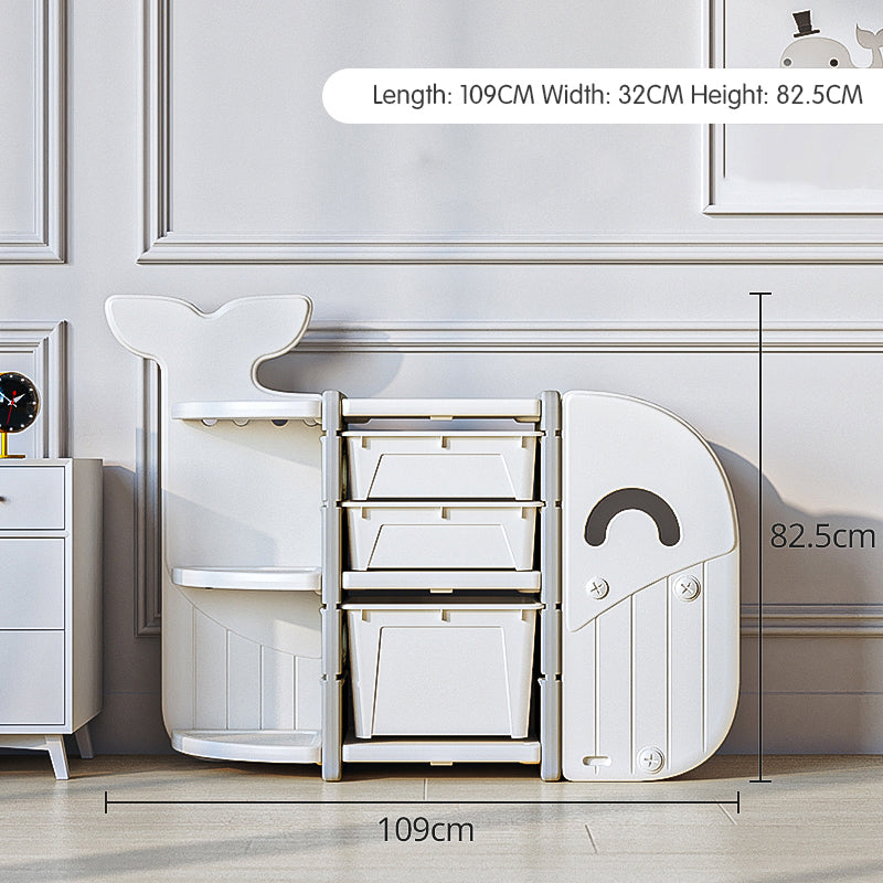 Lovely Baby - Whale Storage Rack With 3 Boxes - White - Image 2