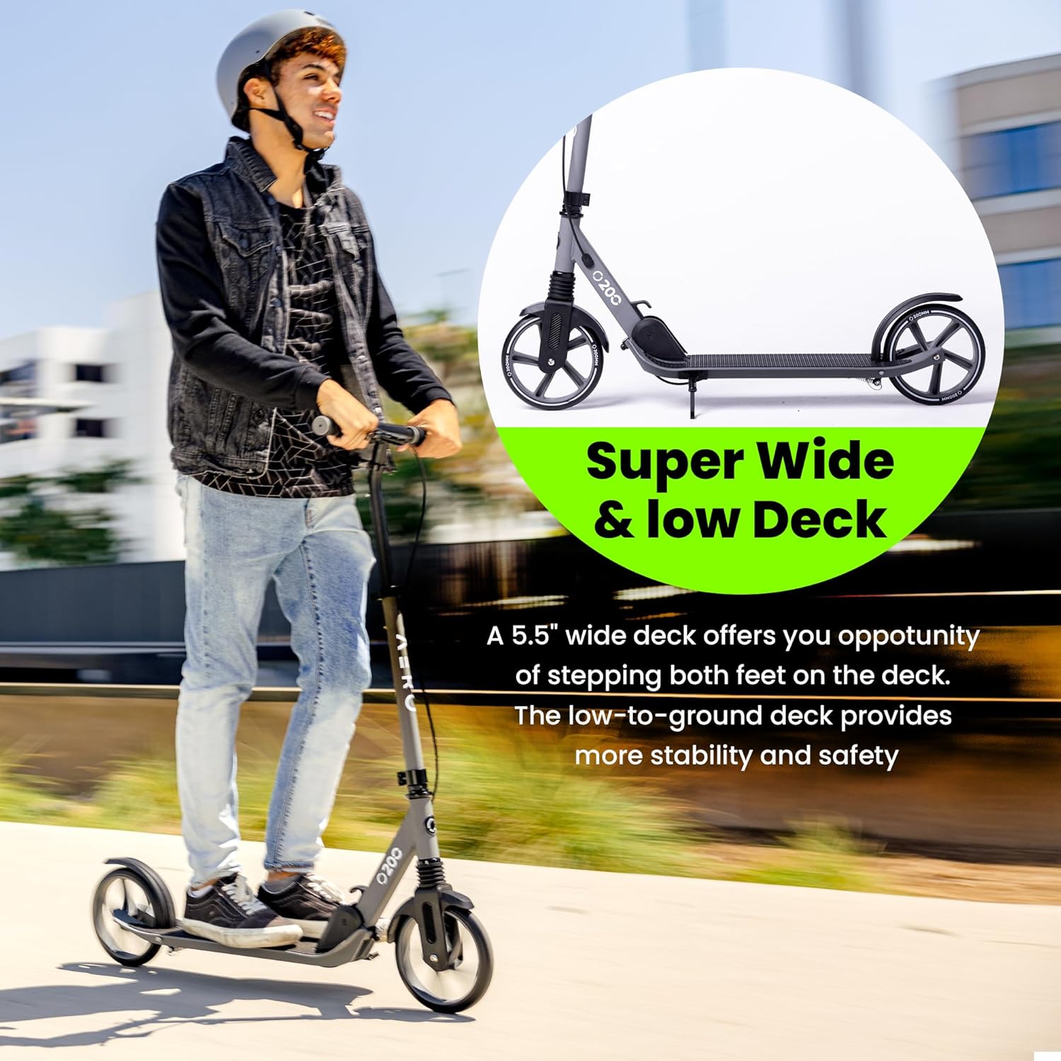 A200 Foldable Scooter - Grey - Image 7