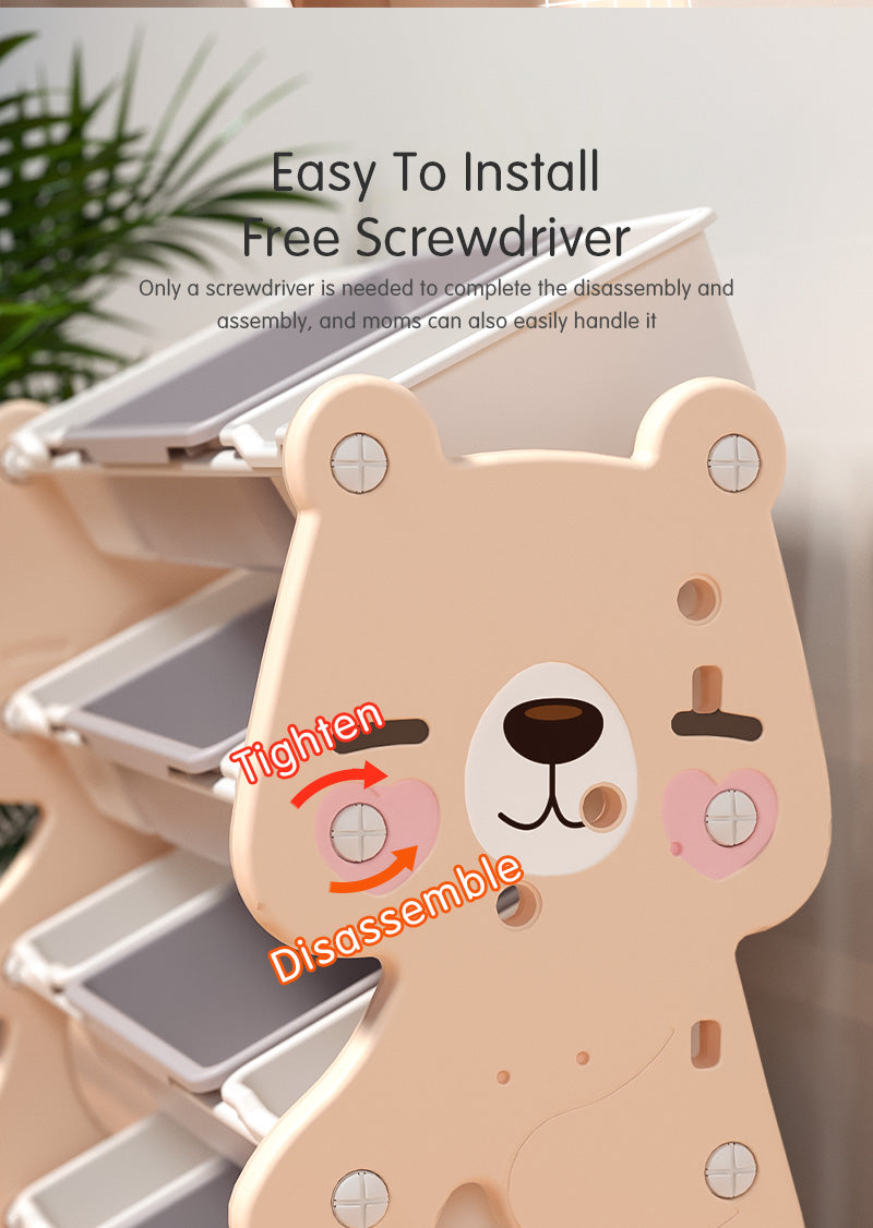 Lovely Baby Bear Storage Rack W/ 10 Boxes