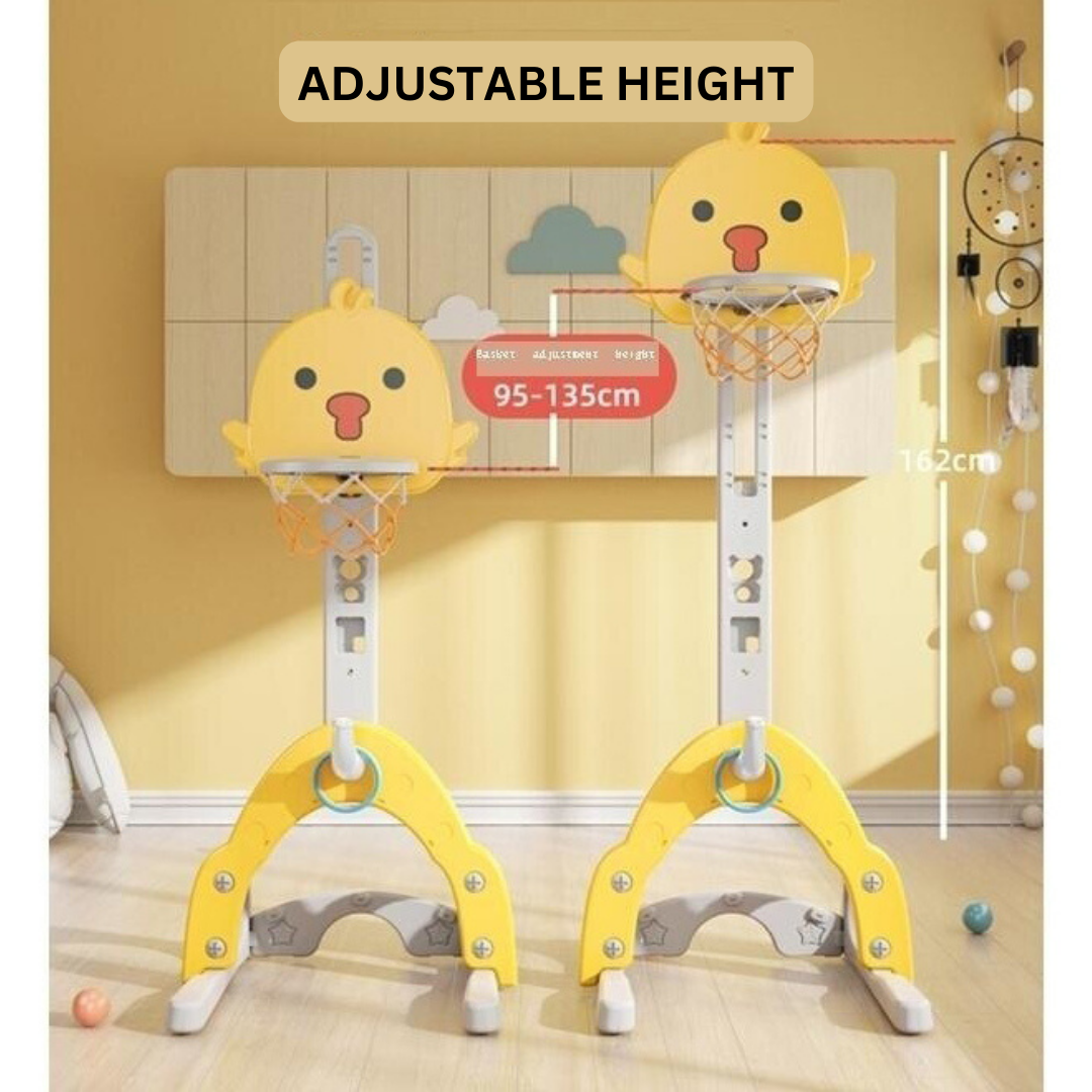 Basketball Stand w/ Football Goal - Yellow - Image 3
