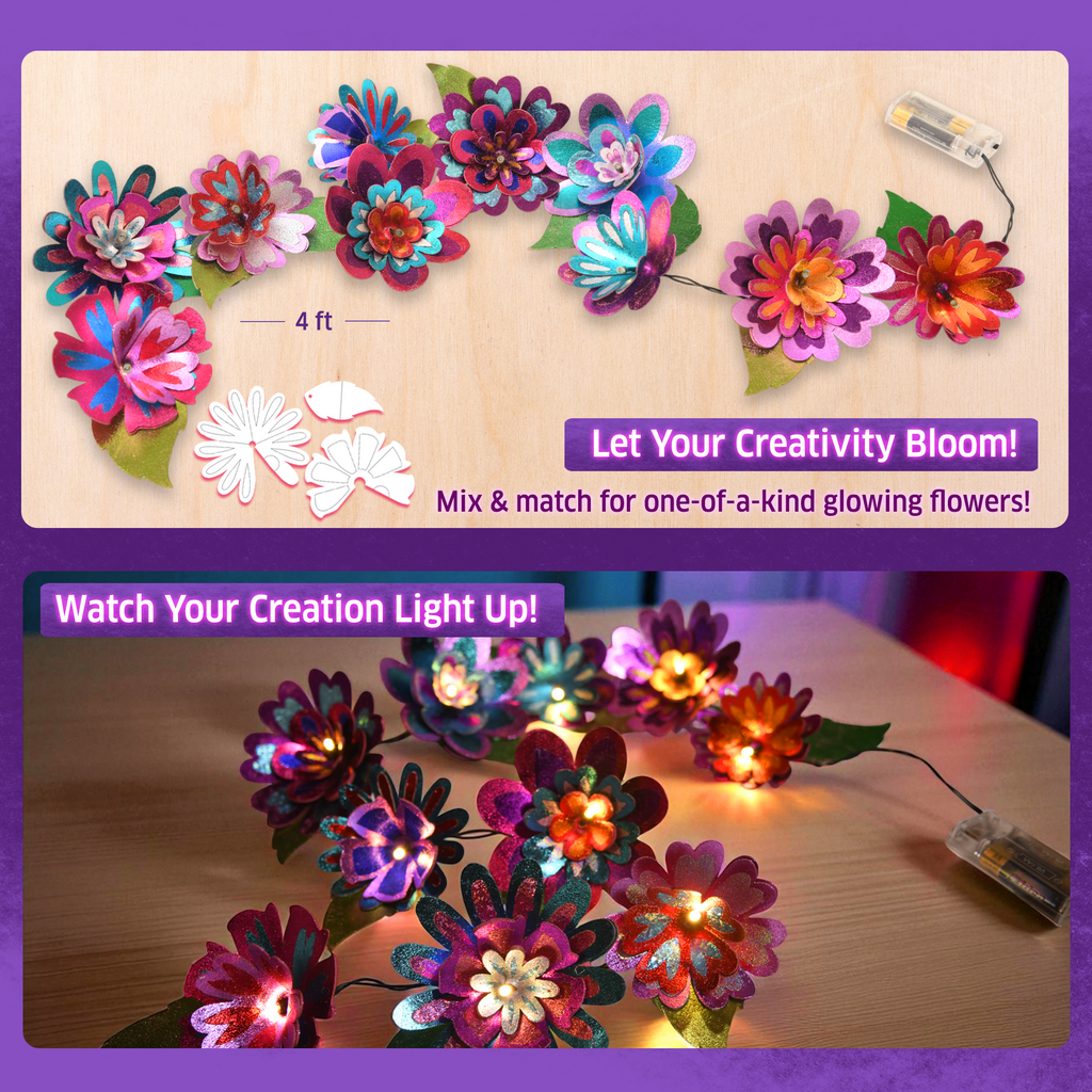 Chalk & Chuckles Flower Lights - Foil Art Craft Kit (Ages 8+) - Image 8