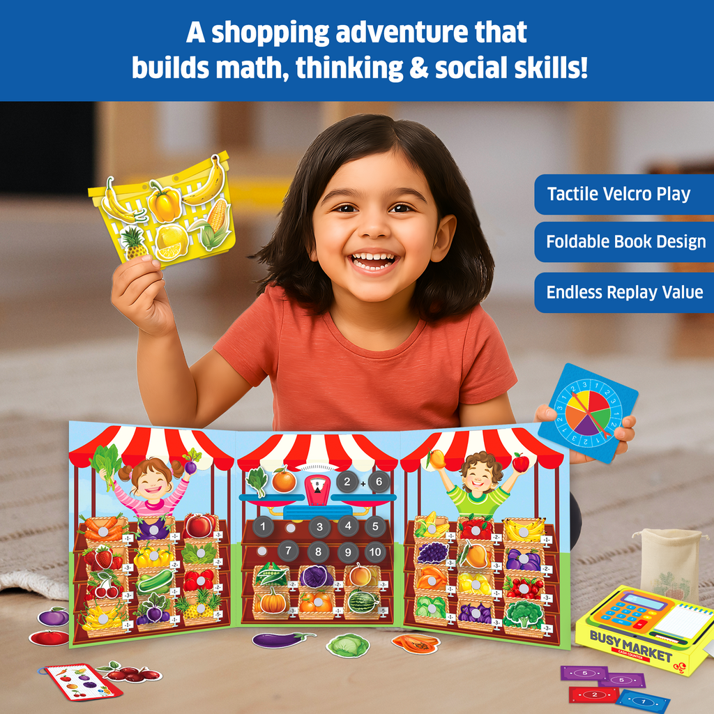 Chalk & Chuckles Busy Market - Learning Game (Ages 3 to 6) - Image 8