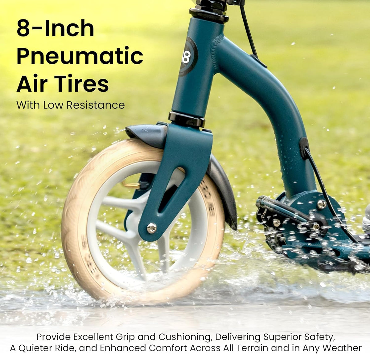 A8 Foldable Scooter - Emerald - Image 2